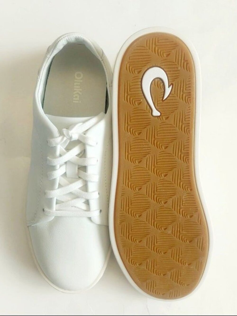 Olukai Womens Size 8 PEHUEA LI ILI Casual Leather Sneaker Bright White Shoe - Picture 7 of 9